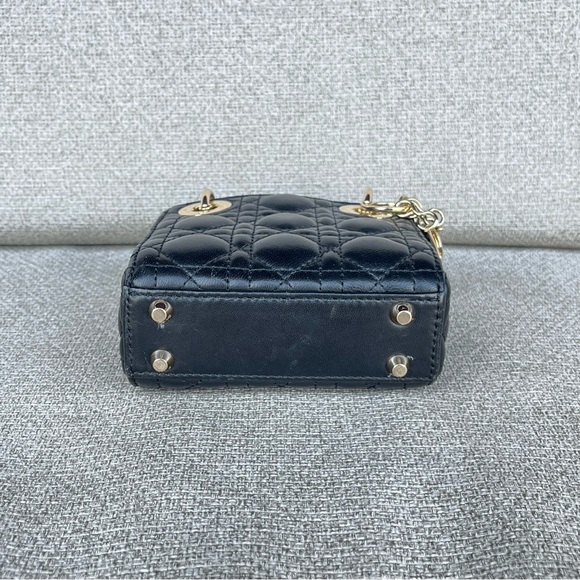 Christian Dior Micro Lady Dior Black Cannage Lambskin Gold Hardware - Picture 4 of 10